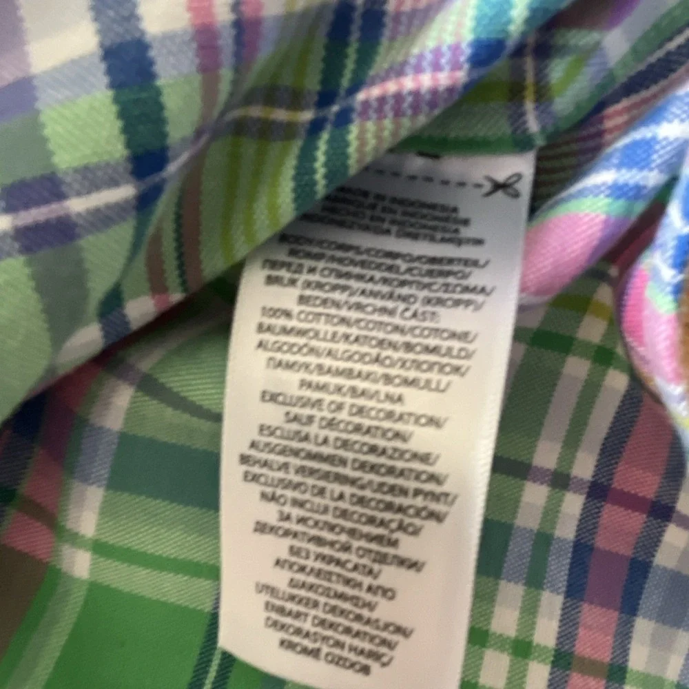 Polo Ralph Lauren Men's Green Pink Blue Plaid Long Sleeve Button-Down Shirt 3XLT